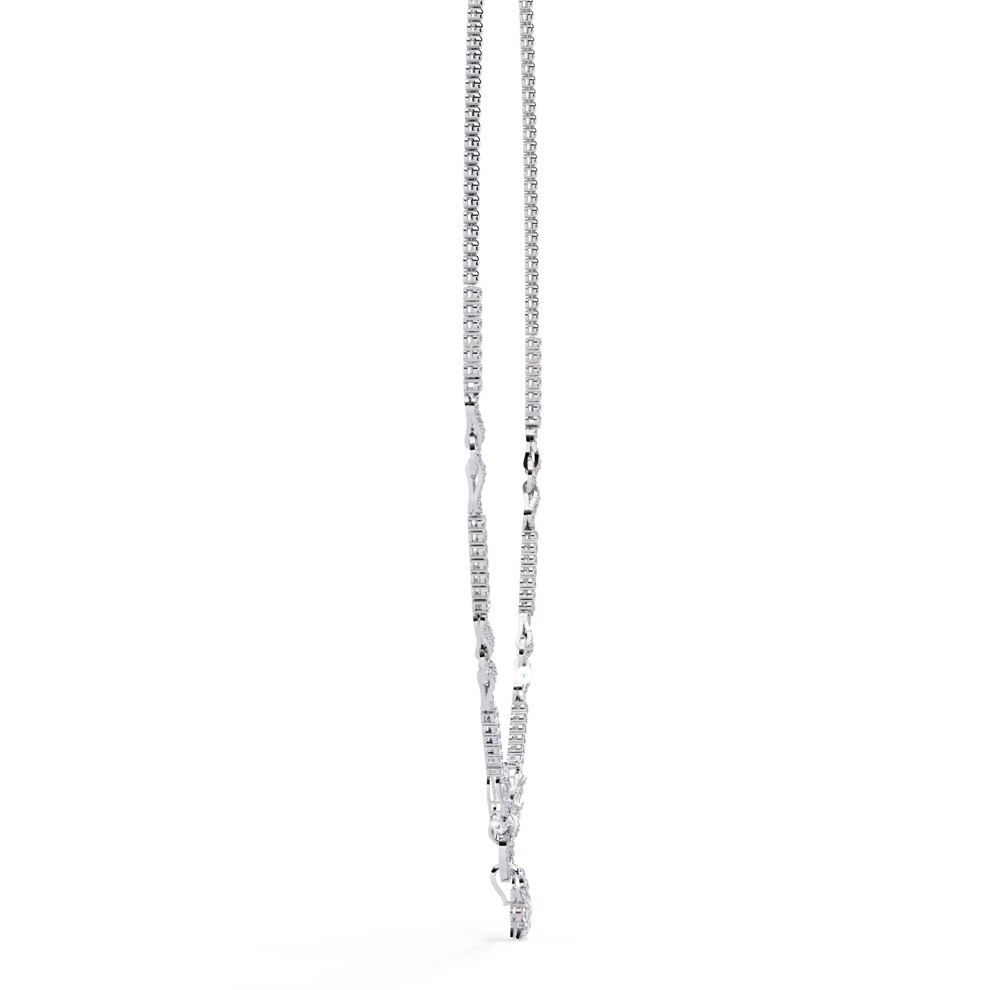 Solitairekart 5.74ct Linked Circle and Floral Natural Diamond Necklace-HI Color, VS-SI Clarity